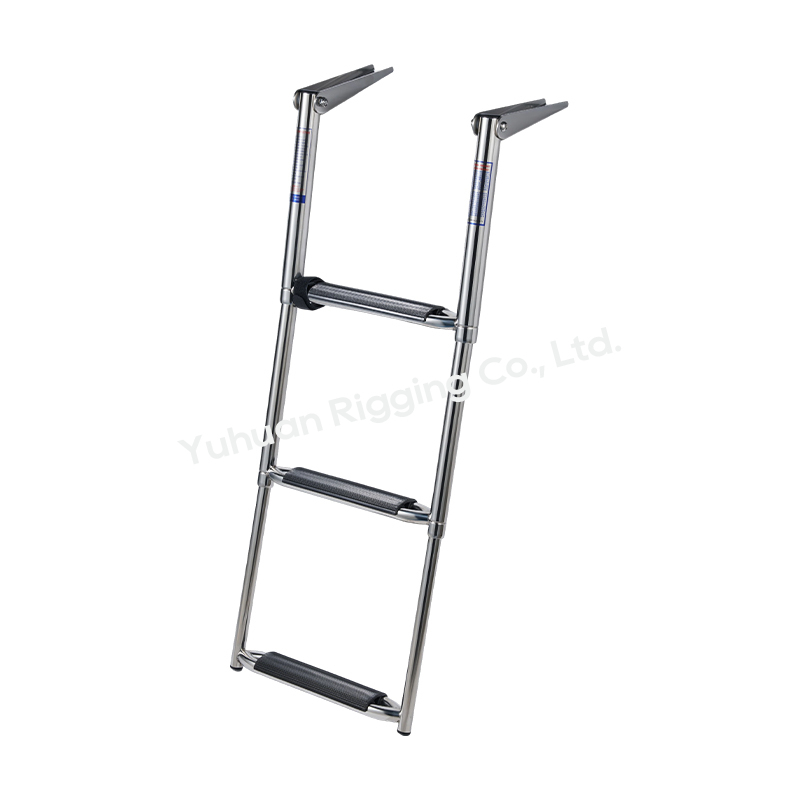 船用SS316 4-5级宽踏板伸缩梯